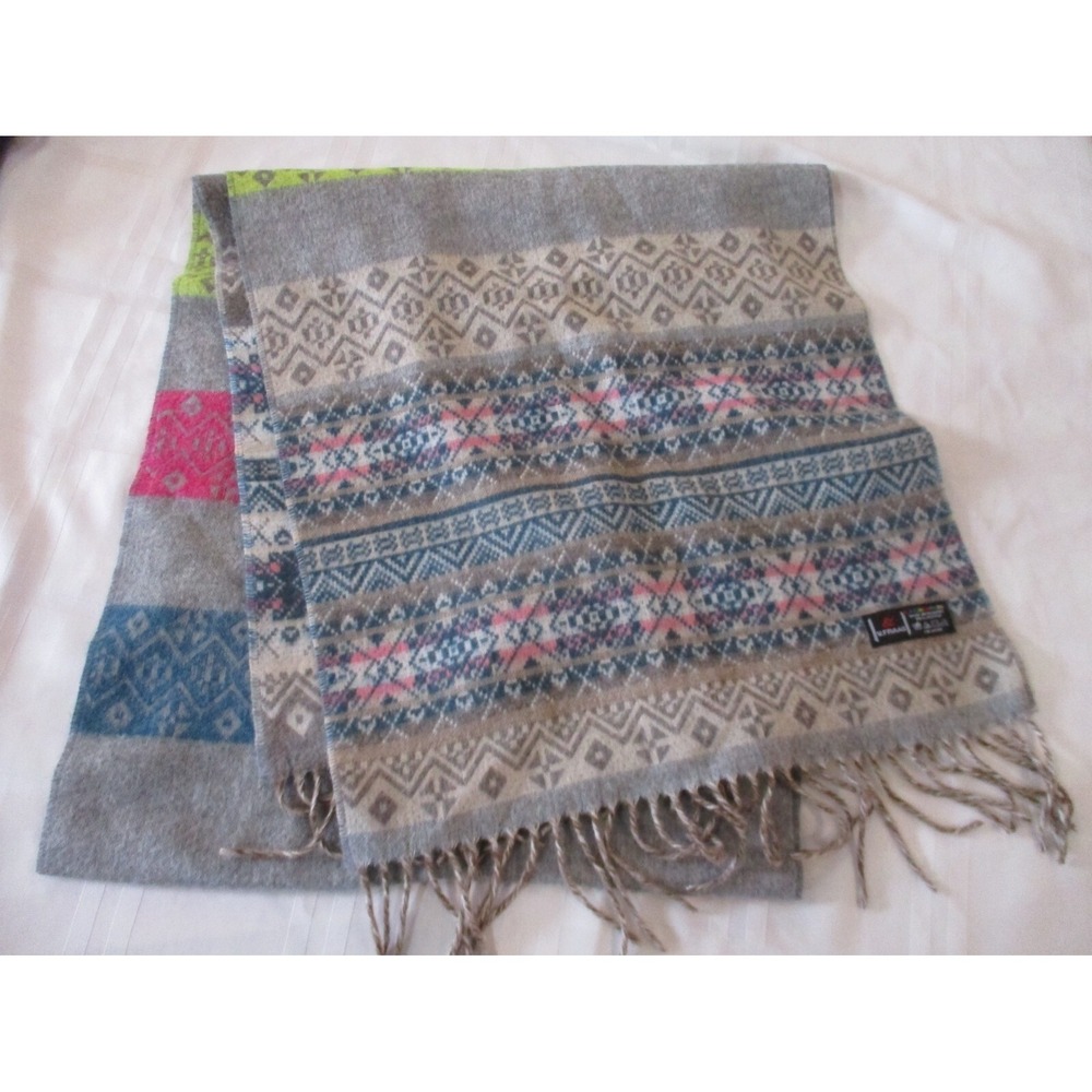 V.Fraas Cashmink 15" x 65" Multicolored Fringed Scarf Made in Germany